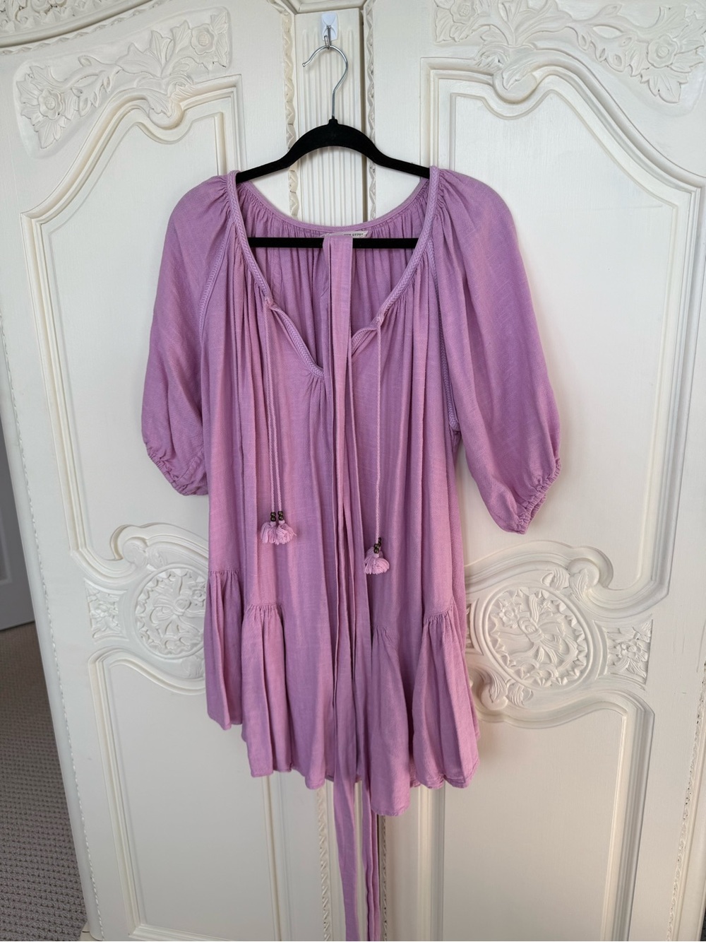 Spell Linen tunic dress in Lavender